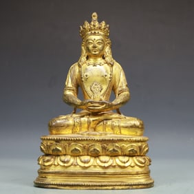 A Exquisite Gilt Bronze Statue of Avalokitesvara