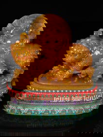 An Exquisite Shoushan Stone Auspicious Beast Ornament