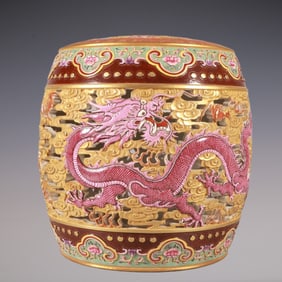 An Exquisite Enamel Dragon Pattern Lotus Pattern Ornament