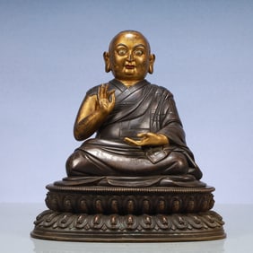 A Exquisite Gilt Bronze Statue of Guru