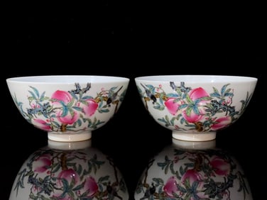 An Exquisite Enamel Flower and Bird Pattern with poem Bowl