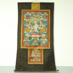 An Exquisite Brocade Painted Color Statue of Gautama’s Mother Tangka