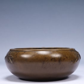 An Exquisite Bronze Bamboo Pattern Censer