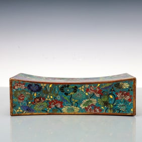 A Exquisite Cloisonne Gilt Bronze Lotus Pattern Pillow