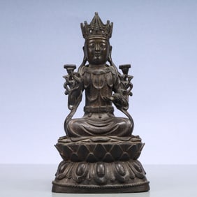 A Exquisite Coppery Statue of Kshitigarbha Bodhisattva