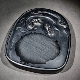 An Exquisite Buffalo Pattern with poem Inkstone