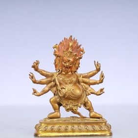 An Exquisite Gilt Bronze Six-arms Statue of Vajra