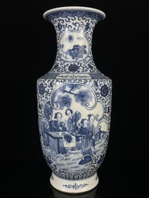 A Huge Blue and White Woman Pattern Vase