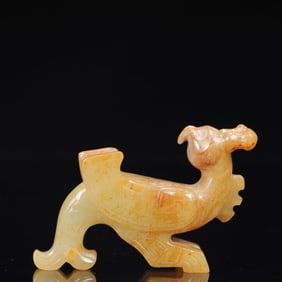 An Exquisite Gaogu Jade Auspicious Beast Ornament