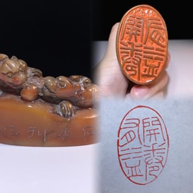 An Exquisite Shoushan Stone Auspicious Beast Pattern Seal