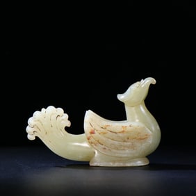 An Exquisite White Jade Phoenix Ornament