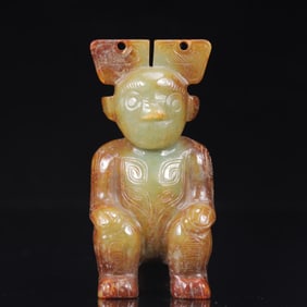 An Exquisite Gaogu Jade Figure Ornament