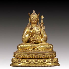 A Magnificent Gilt-Bronze Figure Of Padmasambhava
