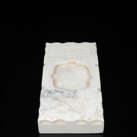 An Archaic Liangzhu Culture White Chicken Bones Animal Mask Inkstone