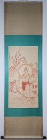 A Chinese Vertical Scroll Ink Painting of Buddha on Paper,Zhang Daqian