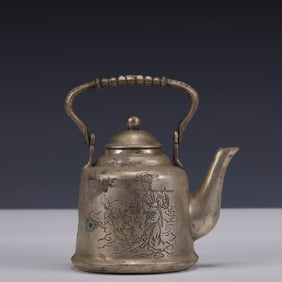 An Exquisite Silver-plated Bronze Figure Pattern Ewer
