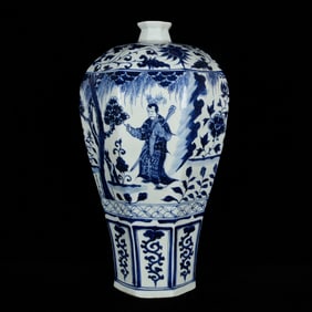 A Huge Blue and White Character and Story Pattern Vase