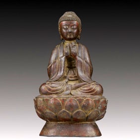 A Solemn Bronze Statue of Sakyamuni