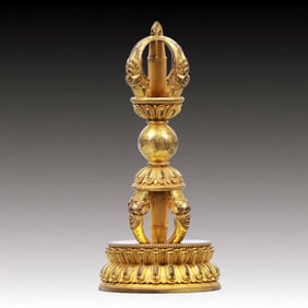 A Rare Gilt Bronze Vajry Pestle Ornament