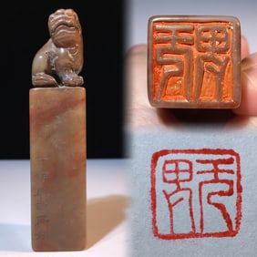 An Exquisite Shoushan Stone Auspicious Beast Pattern Seal