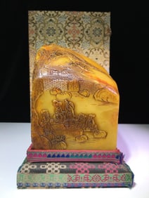 An Exquisite Shoushan Stone Landscape and Figure Pattern Seal