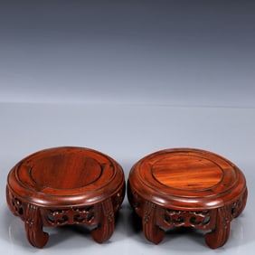 A Pair of Exquisite huali wood Stool