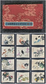 A Chinese Album Ink Painting of Flower and Bird on Paper,Wang Xuetao