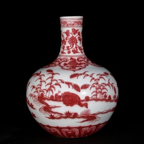 A Huge Underglaze-Red Flower and Bird Pattern Vase