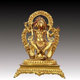 A Solemn Gilt Bronze Statue of Vajra