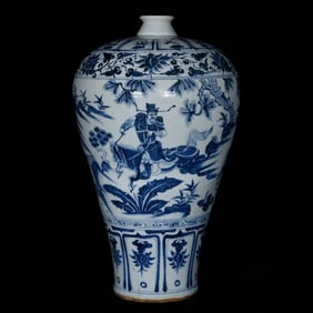 A Huge Blue and White Character and Story Pattern Vase