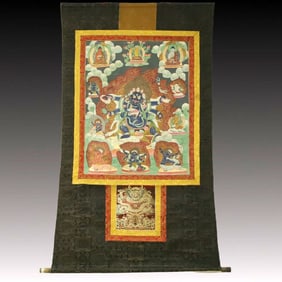 A Rare Brocade Painted Color Statue of Vajra Tangka