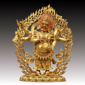 A Solemn Gilt Bronze Statue of Vajra