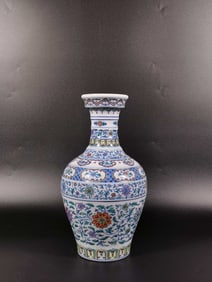 An Exquisite Blue and White Lotus Pattern Vase
