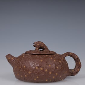 An Exquisite Purple Sands Auspicious Beast Teapot