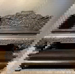 A Set of Huge Zitanwood Auspicious Cloud and Dragon Pattern Thrones