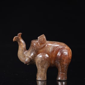 An Exquisite Gaogu Jade Elephant Ornament
