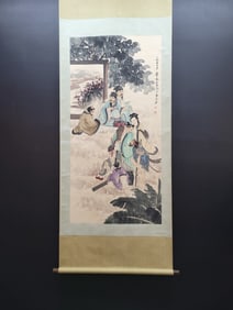 A Chinese Vertical Scroll Ink Painting of Figure on Paper,Fu Baoshi
