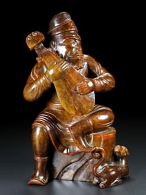 An Exquisite White Jade Figure Ornament