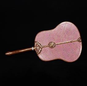 A Huge Enamel Flower Pattern Fan