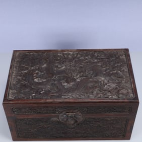 A Huge Zitanwood Dragon Pattern Box