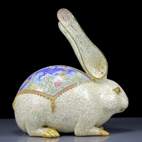 A Rare Cloisonne Rabbit Ornament