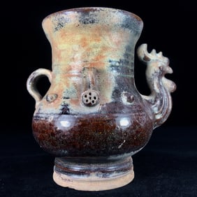 An Exquisite Purplish-Gold Glazed Phoenix Pattern Jar