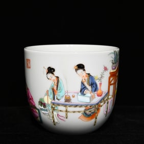 A Precious Famille-Rose Character and Story Pattern Cup