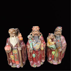 A Set of Huge Shiwan yao Figure Ornaments