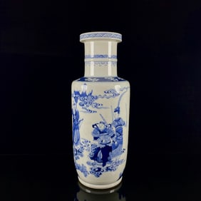 An Exquisite Blue and White Character and Story Pattern Vase