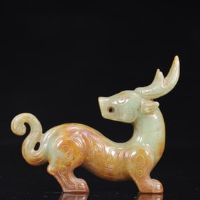 An Exquisite White Jade Deer Ornament