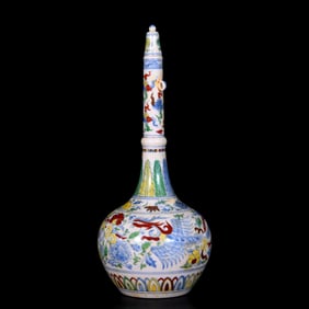 A Rare Doucai Flower and Phoenix Pattern Vase