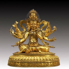 A Solemn Gilt Bronze Statue of Gautama’s Mother