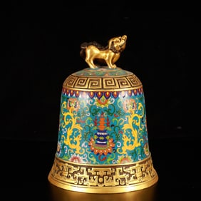 An Exquisite Cloisonne Lotus Dragon Pattern Ornament