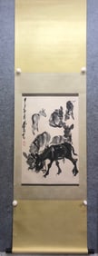A Chinese Vertical Scroll Ink Painting of Animal on Paper